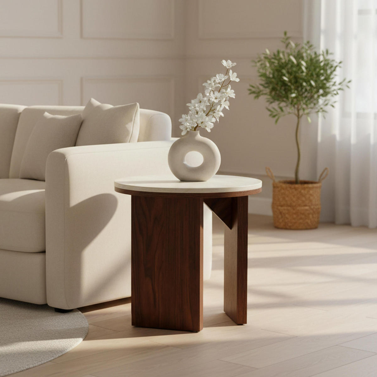 COUCHTISCH, dunkles Holz - Braun, Holz (50/50/45cm) - Oviala