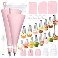 SPRITZBEUTEL Set 30-teilig mit Edelstahl-Tüllen - Pink, Kunststoff (17/2/39.5cm)