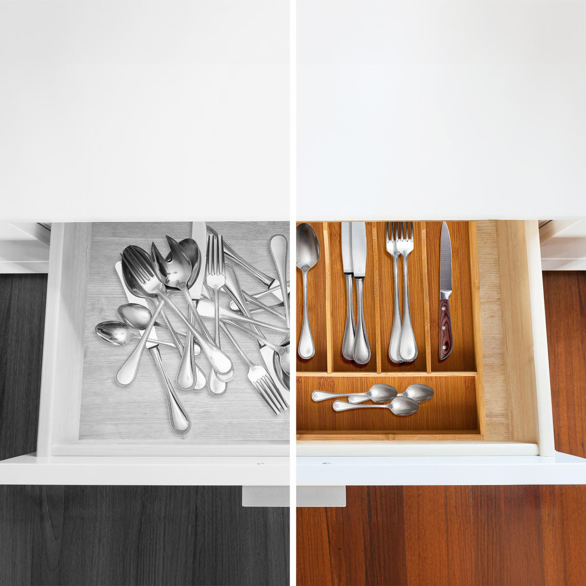 BESTECKKASTEN - Hellbraun, Holz/Holzwerkstoff (25.5/4.5/34cm) - Relaxdays