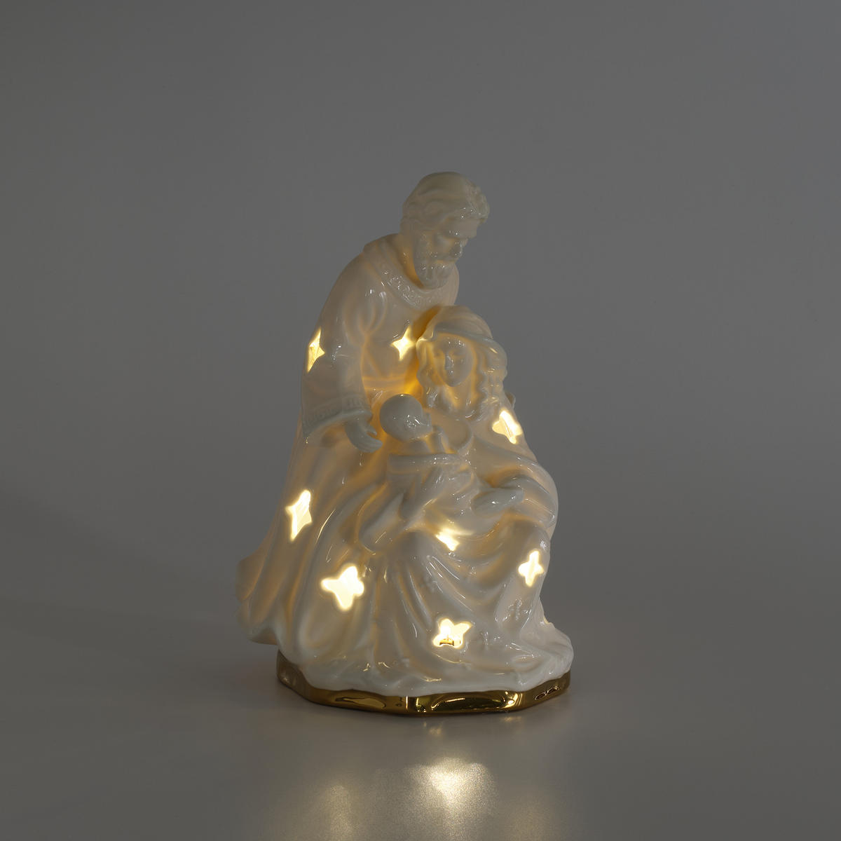 DEKOFIGUR Led SACRA, 24.5 x 16.5 x 15 cm, Gold, Beleuchtet Weihnachtsfigur, Weihnachtsdeko, Deko Wohnzimmer, Winter Christmas, XMAS Geschenk - Goldfarben, Keramik (16.5/24.5/15cm) - home&you