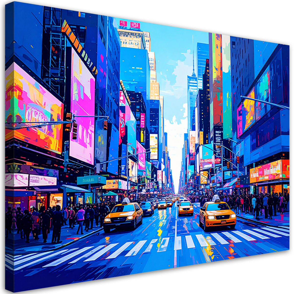 LEINWANDBILD New York Taxi bunte Stadt 60x40cm - Multicolor, Textil (60/40cm) - Feeby