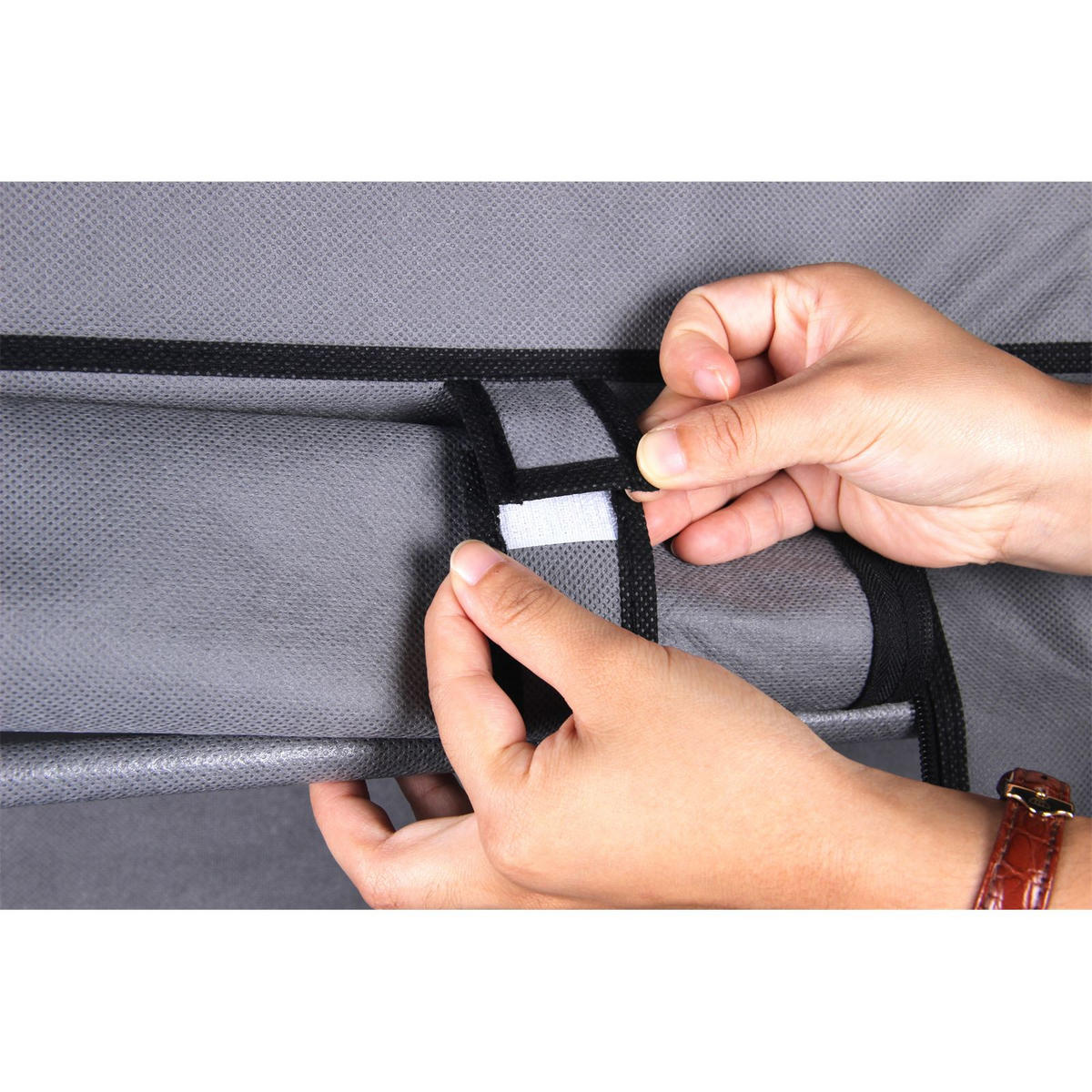 SCHUHREGAL VIOLA - Schwarz/Grau, Textil (120/105/30cm) - IDIMEX