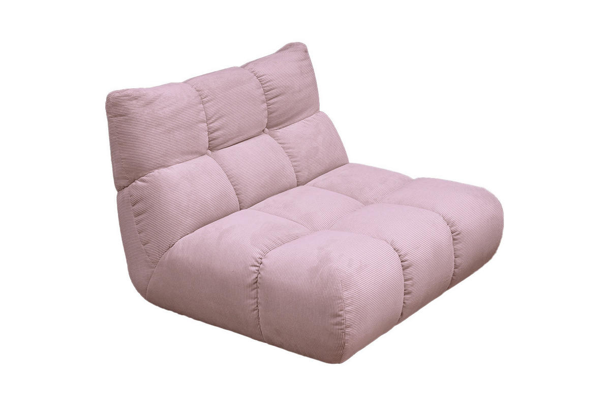 DREHSESSEL VIVIEN Pink Cord Drehbar (360°) - Pink/Schwarz, Kunststoff/Textil (112/85/108cm) - KAWOLA