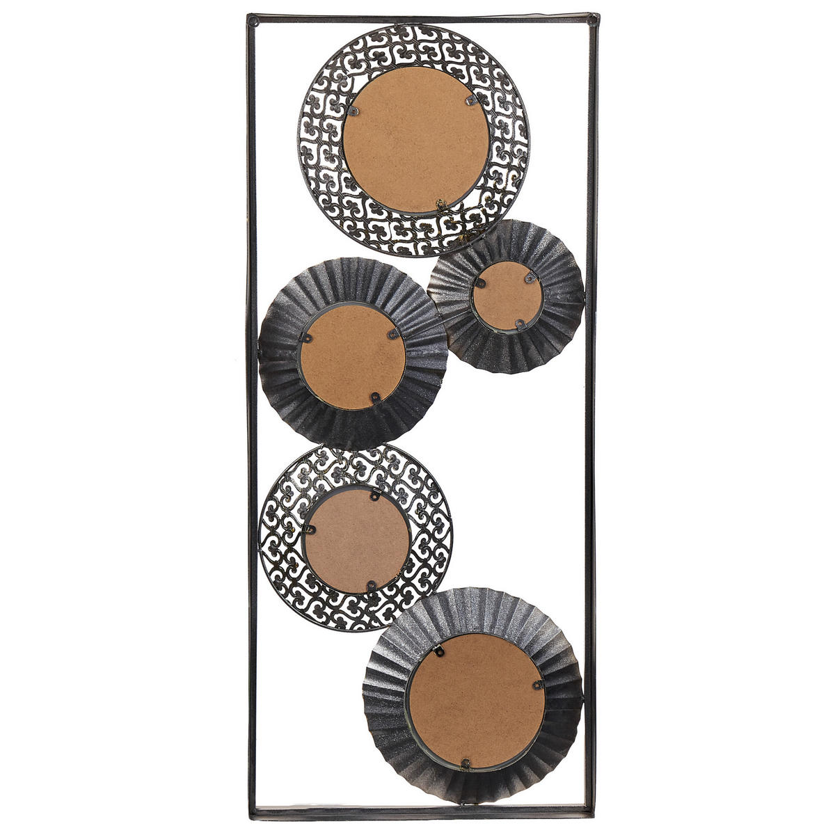 WANDDEKORATION Metall gold mit Spiegelelementen Maicoba - Goldfarben, Metall (39/90/5cm) - Beliani