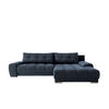ECKSOFA WAVE Mit Schlaffunktion, Stoff SORO, Dunkelblau Rechts - Dunkelblau, Holz (281/105cm) - Kaiser Möbel