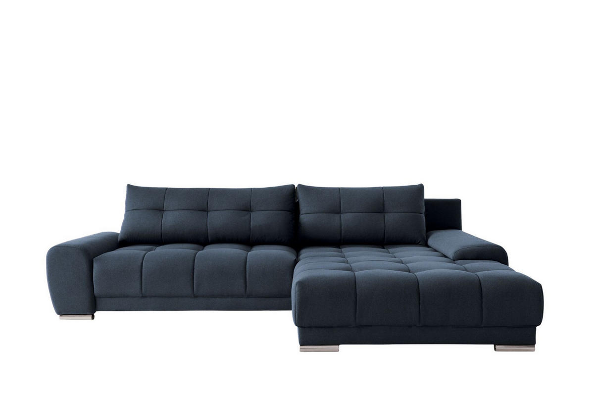 ECKSOFA WAVE Mit Schlaffunktion, Stoff SORO, Dunkelblau Rechts - Dunkelblau, Holz (281/105cm) - Kaiser Möbel