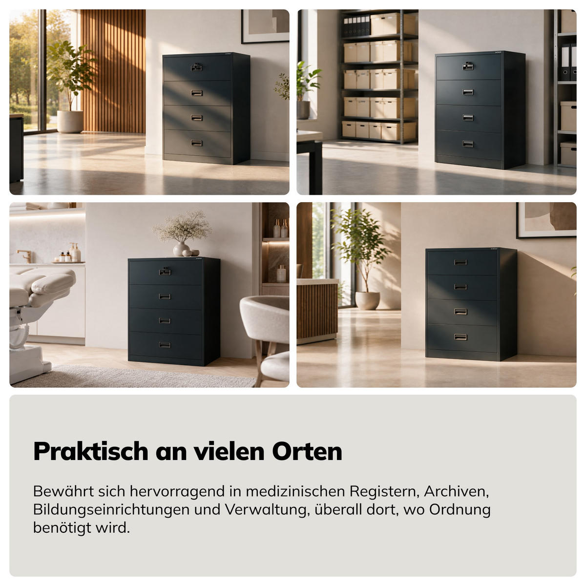 METALL-KARTEISCHRANK SARA XL V4 132x90x60 cm - Anthrazit, Metall (90/132/60cm) - Jan Nowak