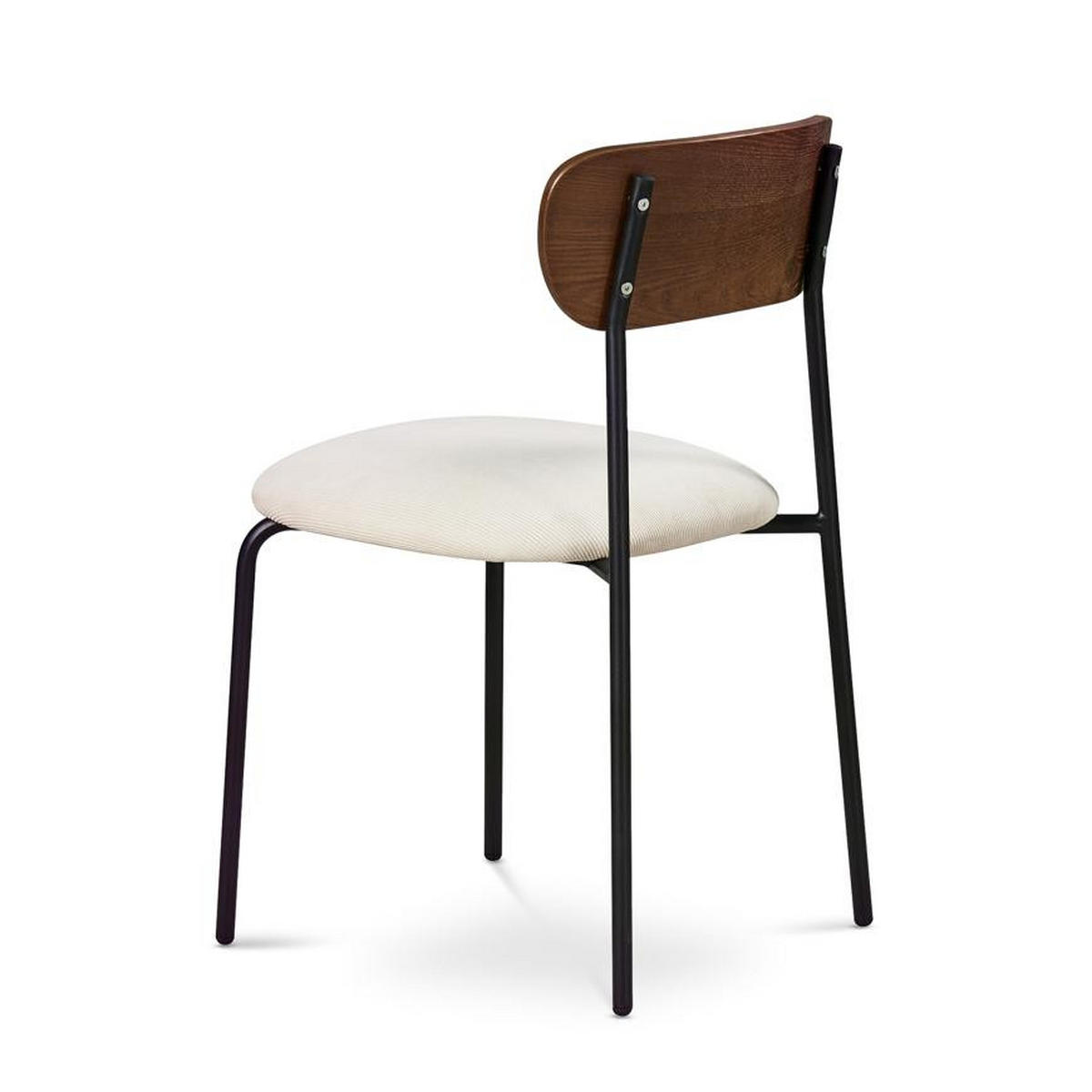 STÜLE 2er-Set Olivia skandinavische aus beigem Cord - Beige/Schwarz, Textil/Metall (46/81/50.5cm) - Sicaan