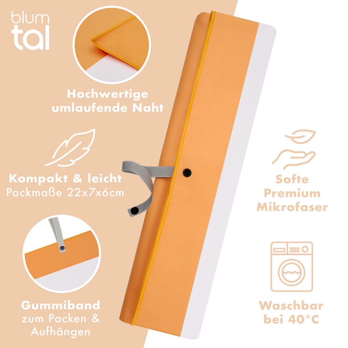 STRANDTUCH Thor 90/180 cm, Gelbe Streifen - Gelb/Weiß, Textil (90/180cm) - Blumtal