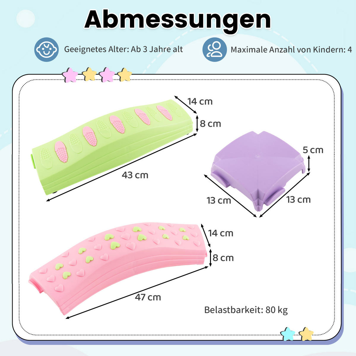 BALANCIERBALKEN Macaron-Grün - Grün, Kunststoff (43/50cm) - COSTWAY