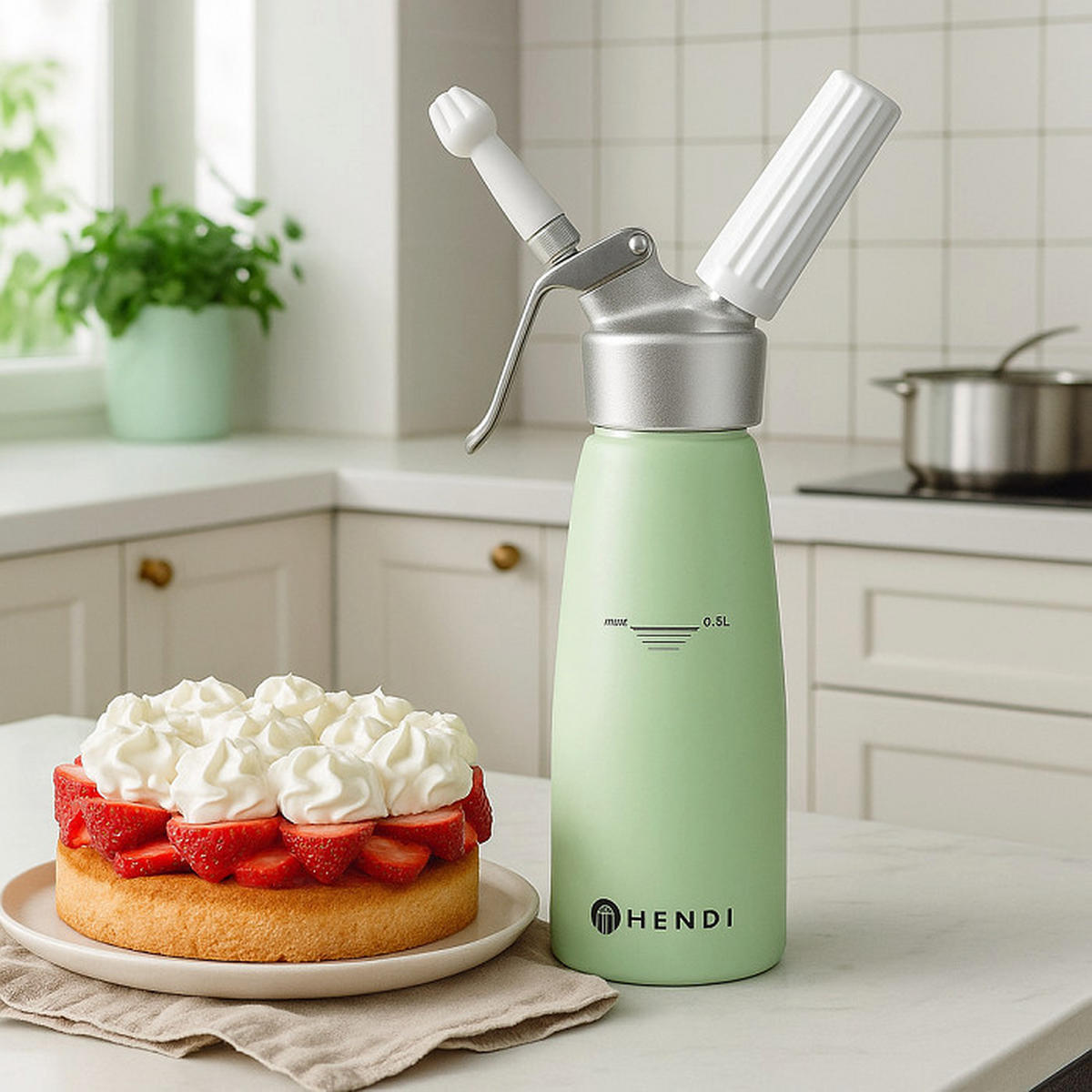 SAHNESPENDER Pastellgrün - 500 ml - Grün, Metall (2/26/1cm) - Hendi