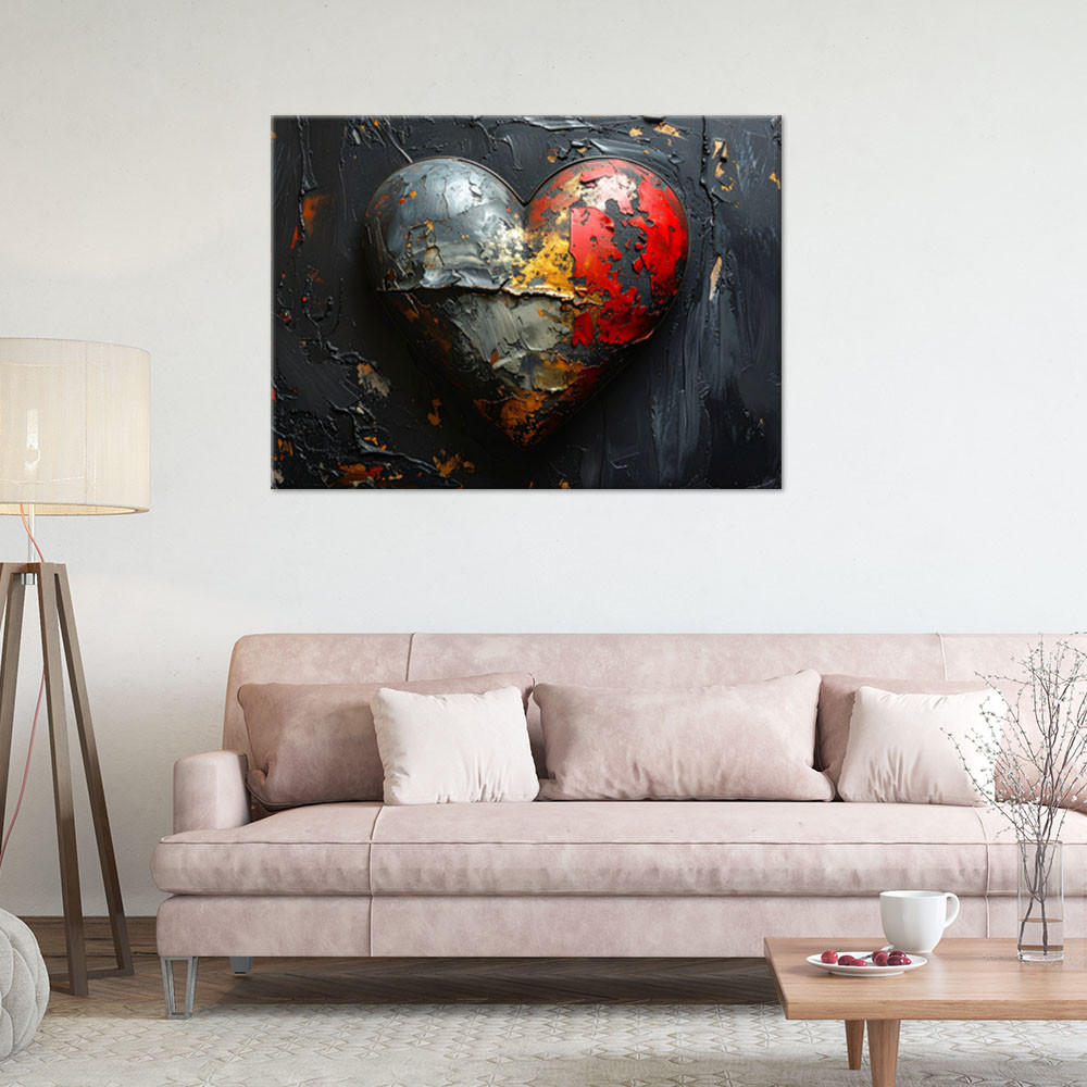 Thumbnail - Feeby Leinwandbild, Schwarz, Textil, Herz/Romantik, Rechteckig, 100x70 cm, Bilder und Zubehör, Wandbilder, Leinwandbilde...