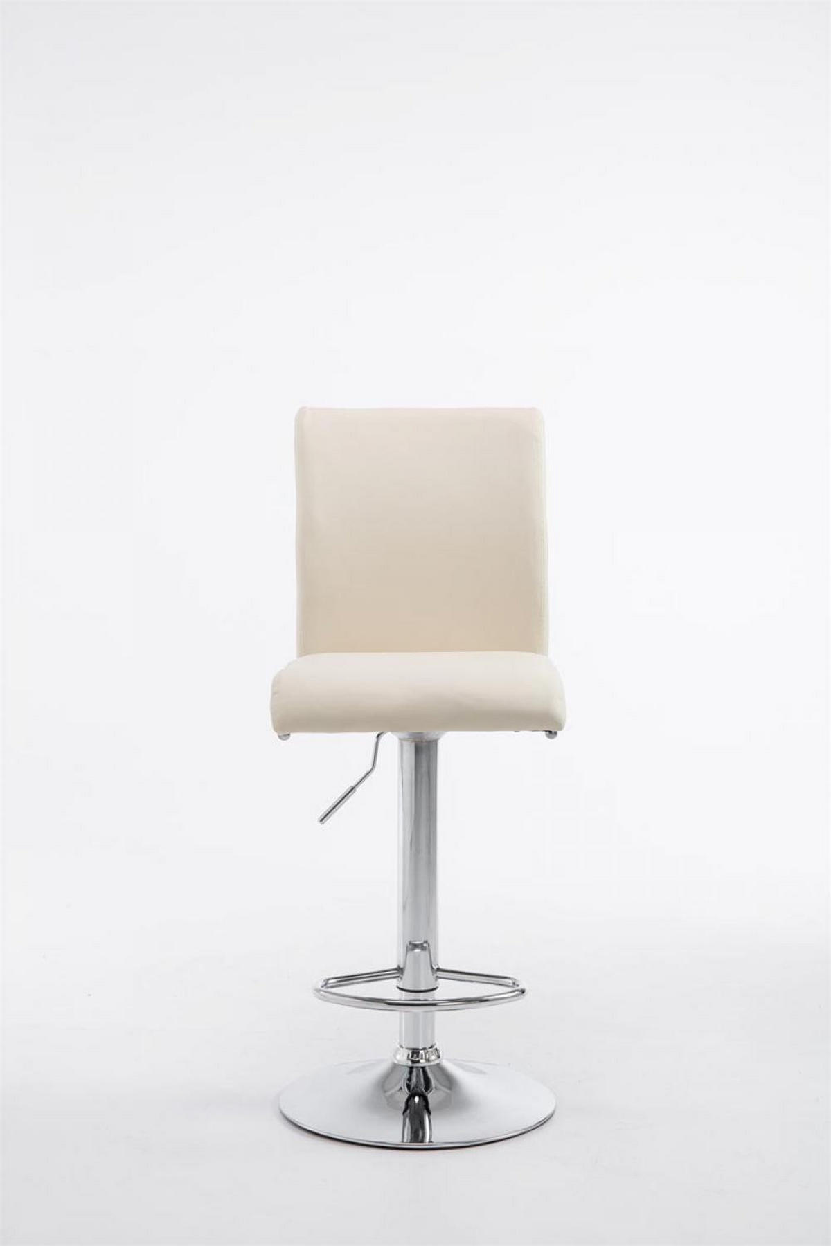 BARHOCKER Lederlook creme - Chromfarben/Creme, Textil/Metall (38.5/95/47cm) - CLP