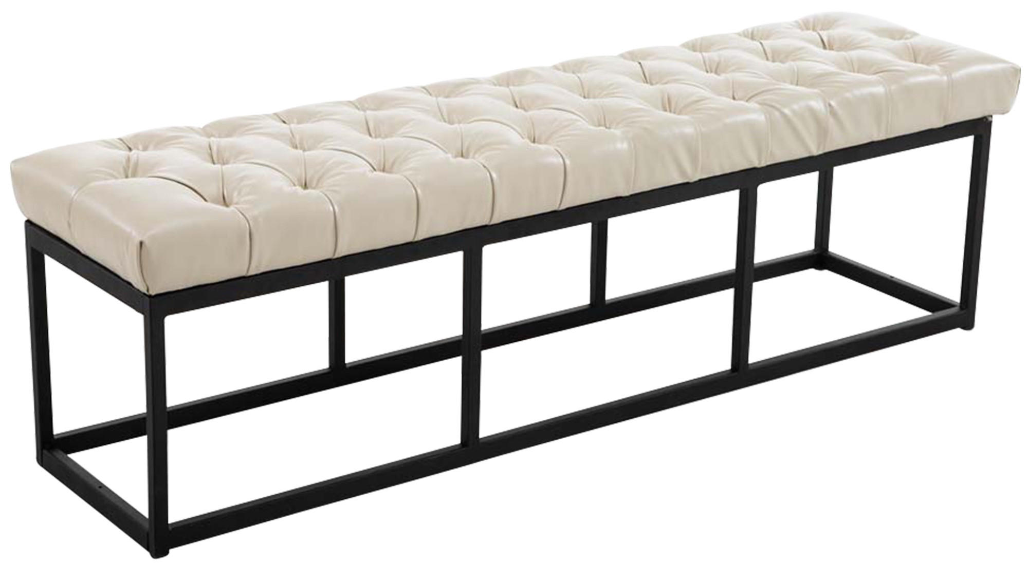 SITZBANK 150/38 cm Kunstleder creme - Creme/Schwarz, Textil/Metall (150/46/38cm) - CLP