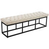 SITZBANK 150/38 cm Kunstleder creme - Creme/Schwarz, Textil/Metall (150/46/38cm) - CLP