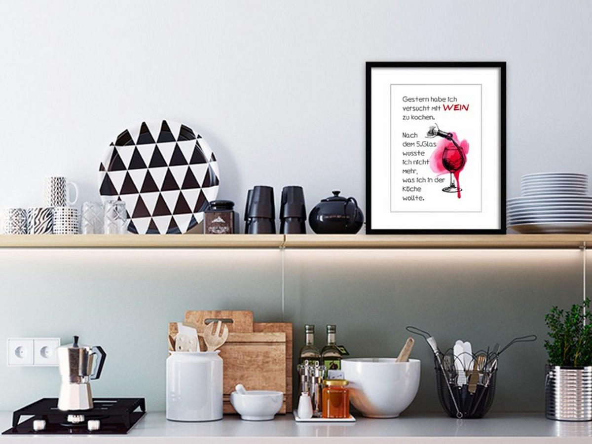 POSTER DIN A4 21x29,7 cm Wein Spruch Küche - Weiß, Papier (21/29.7/2cm) - artissimo
