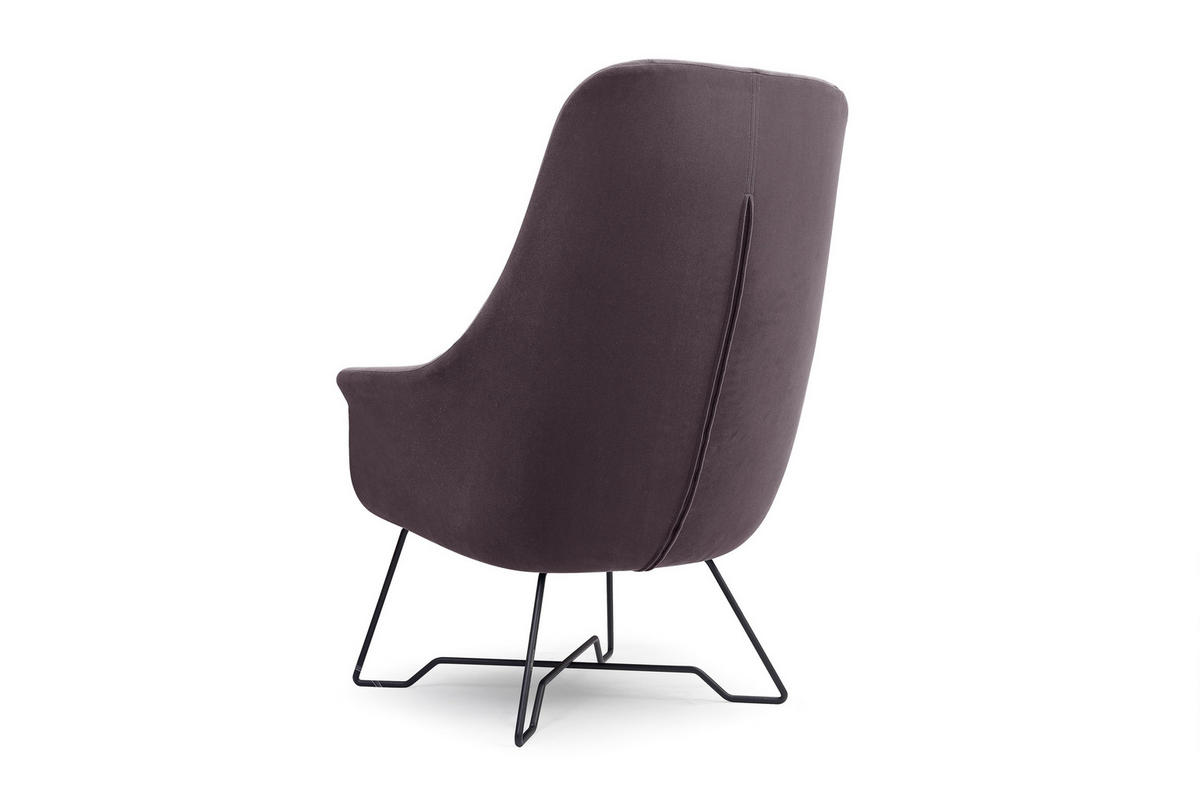 SESSEL SEDUTA, Modern Polstersessel Loungesessel, Velours-Stoff Grau - Grau, Holz/Metall (72.5/101.5/83cm) - MASSENO