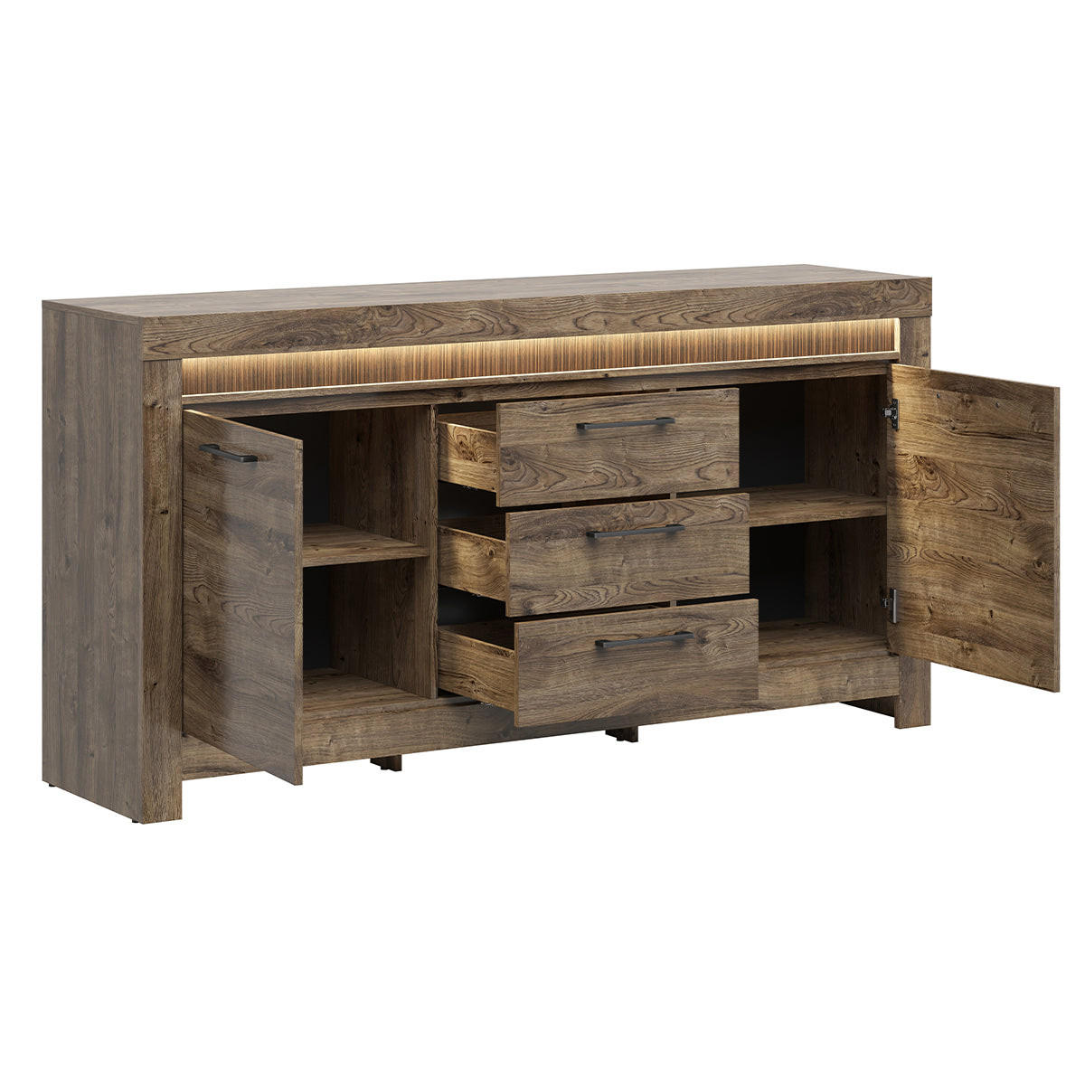 KOMODA Amaury Drvo - smeđa, drvni materijal (180/93/45cm) - Petits-meubles