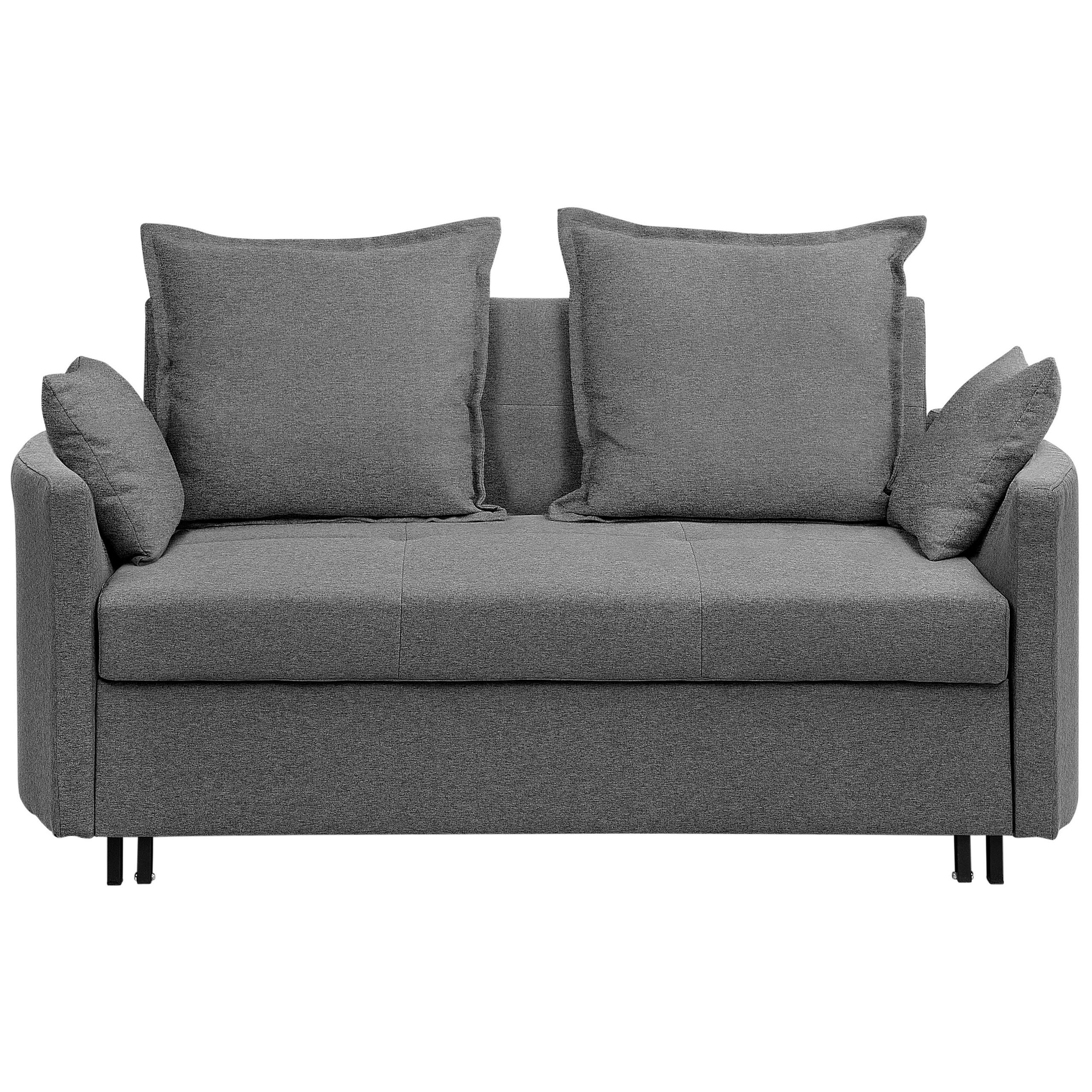 2-SITZER-SCHLAFSOFA Polsterbezug Grau Hovin - Grau, Textil (166/84/92cm) - Beliani