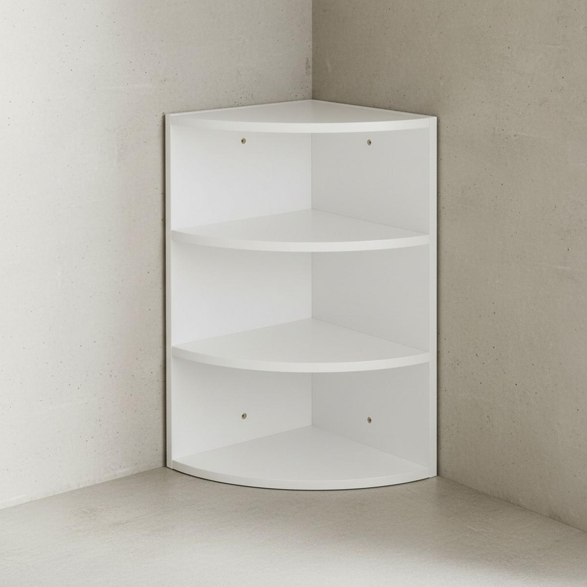 ECKREGAL NIDDA MDF Runder Front Modern, Weiß 30x30x60 cm - Weiß, Holz (30/60/30cm) - KADIMA DESIGN