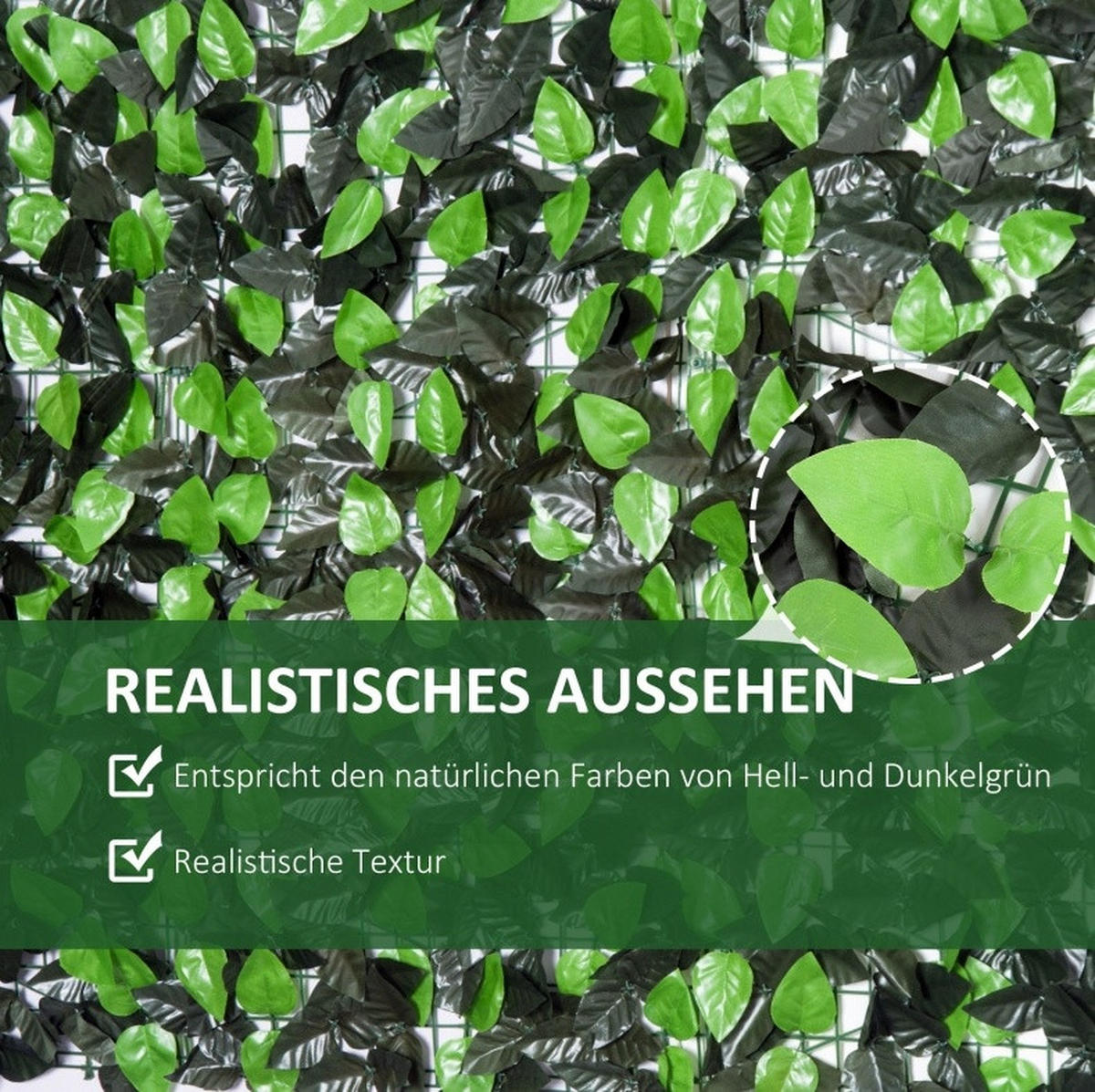 SICHTSCHUTZZAUN – Kunsthecke 300/1/100 cm grün aus Stoff - Grün, Textil (1/100cm) - OKWISH