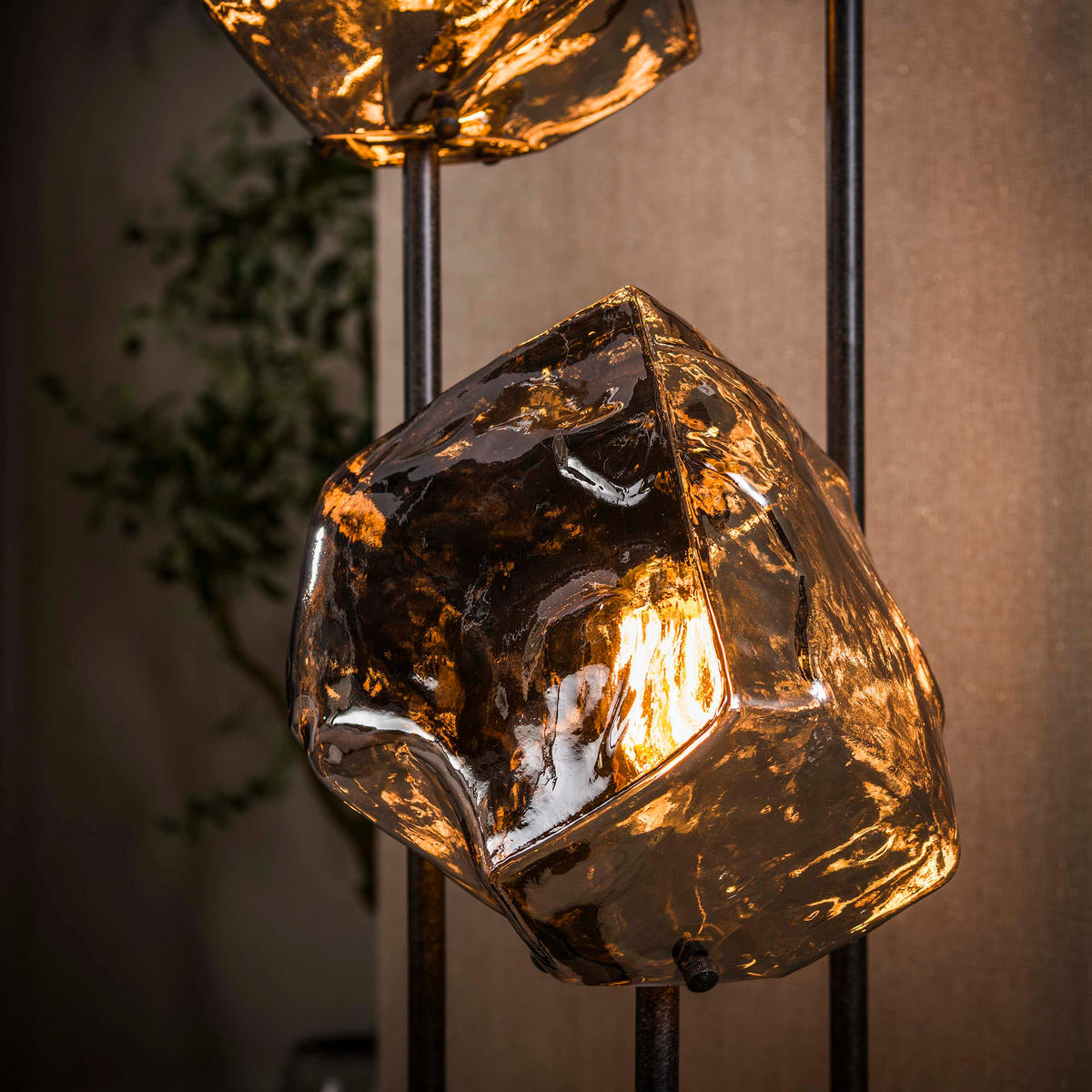 STEHLEUCHTE Rock Silber 50/50/165 cm - Silberfarben, Glas (50/50/165cm) - Hoyz Collection