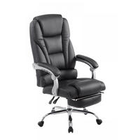 CHEFSESSEL Lederlook schwarz - Chromfarben/Schwarz, Textil/Metall (68/118/64cm) - CLP