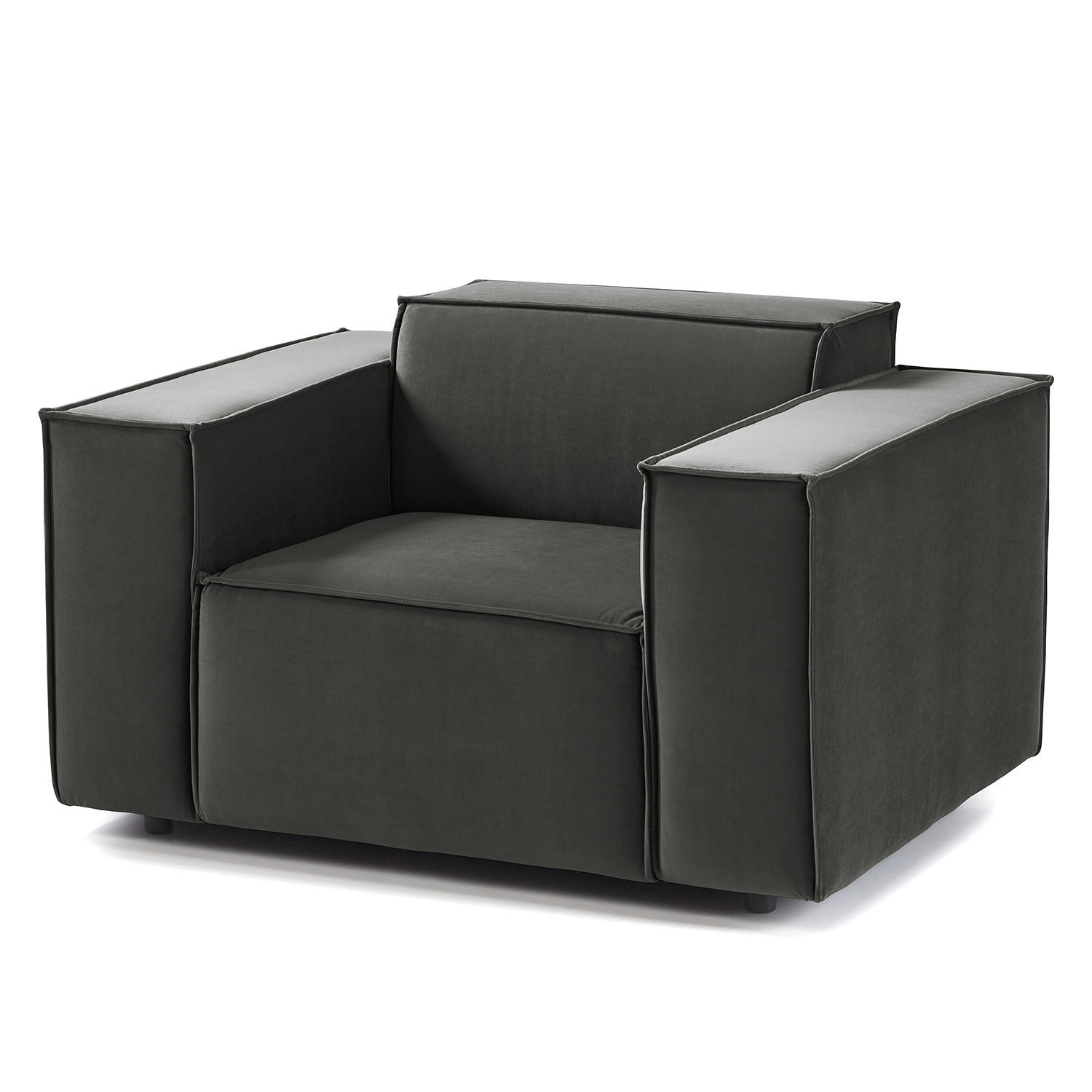 SESSEL - Schwarz/Grau, Kunststoff/Textil (120/70/96cm) - home24