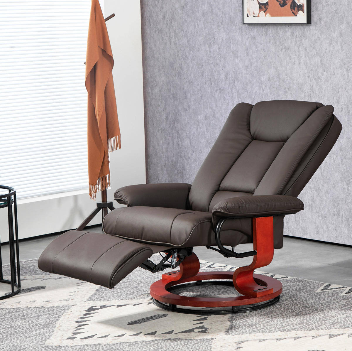 RELAXSESSEL in Braun 88x78x103 cm mit Liegefunktion und 360°-Drehfunktion - Braun, Kunststoff (78/103/88cm) - IVMEU
