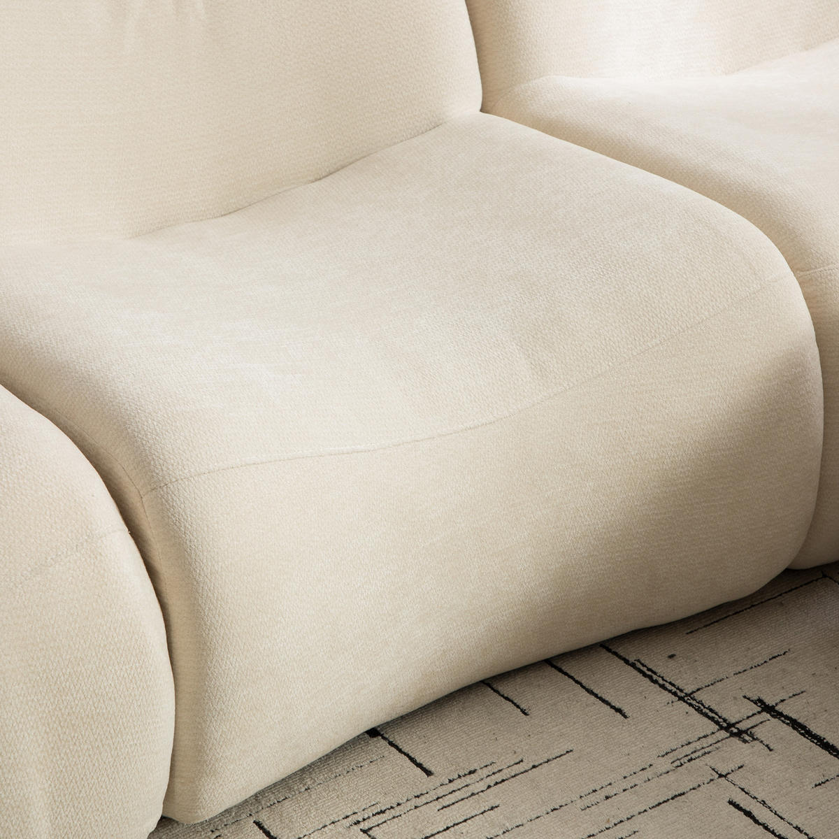 2-SITZER SOFA Chenille Beige ohne Montage - Beige, Textil (199/72.5/92cm) - WISHDOR