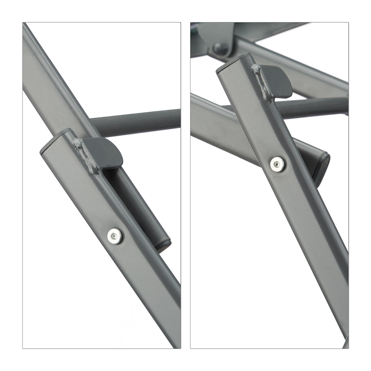 BALKONTISCH - Grau, Glas/Metall (70/70/70cm) - Relaxdays