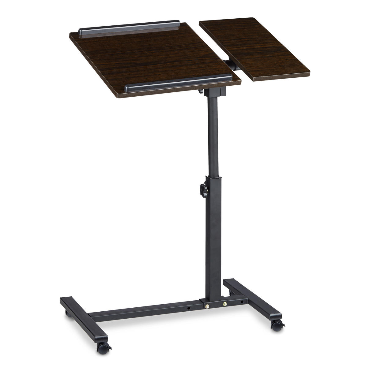 LAPTOPTISCH Schwarz höhenverstellbar Rollen 60x40 cm - Multicolor, Holzwerkstoff/Metall (40/60/95cm) - Relaxdays