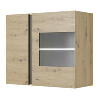 VITRINE ANDEBU WIT1 ABS-Kante Eiche Eiche - Eichefarben/Braun, Glas/Holzwerkstoff (96/82/40cm) - Komodee