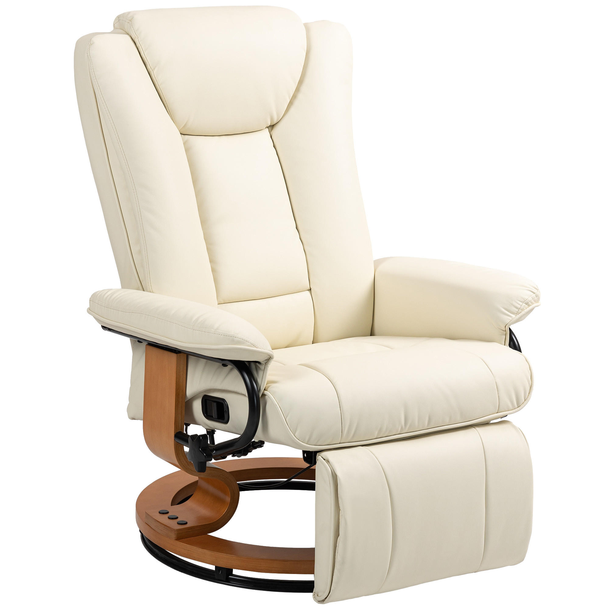 RELAXSESSEL, Kunstleder, Cremeweiß - Creme, Leder (88/103/78cm) - HOMCOM