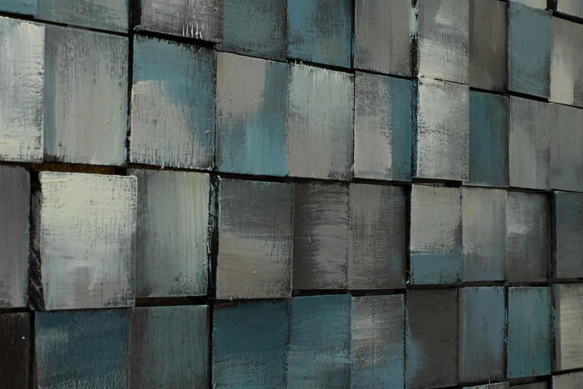 HOLZBILD Blau 144/44 cm - Blau, Holz (7.8/44cm) - KUNSTLOFT