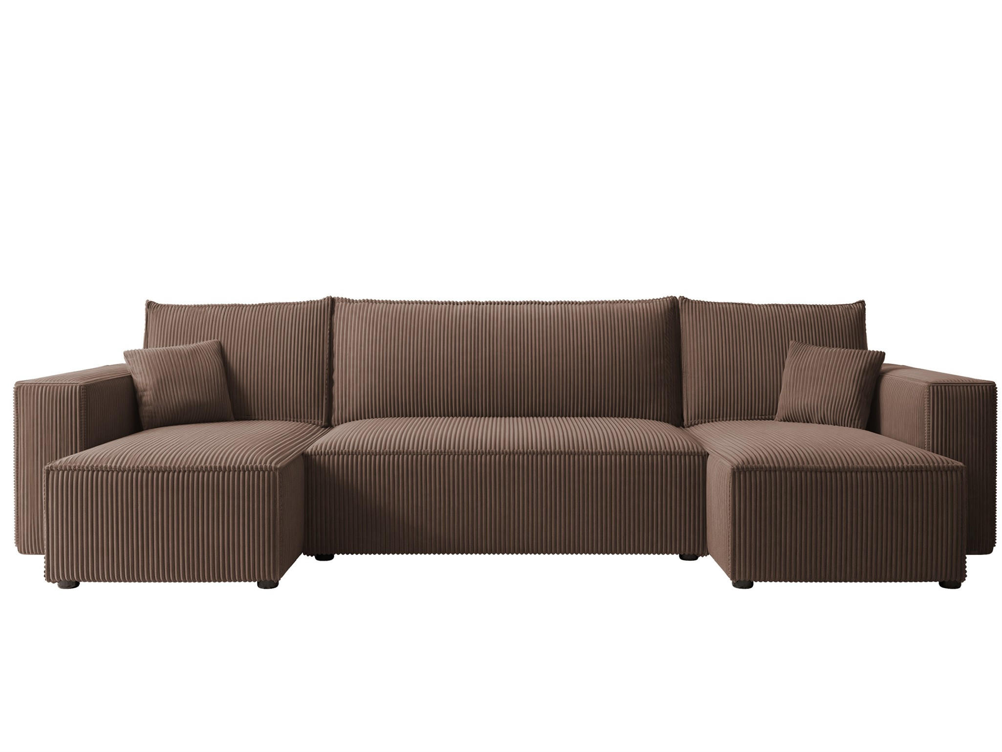 WOHNLANDSCHAFT Adara Schlaffunktion - Braun, Holzwerkstoff/Textil (312/83/145cm) - Fun Möbel
