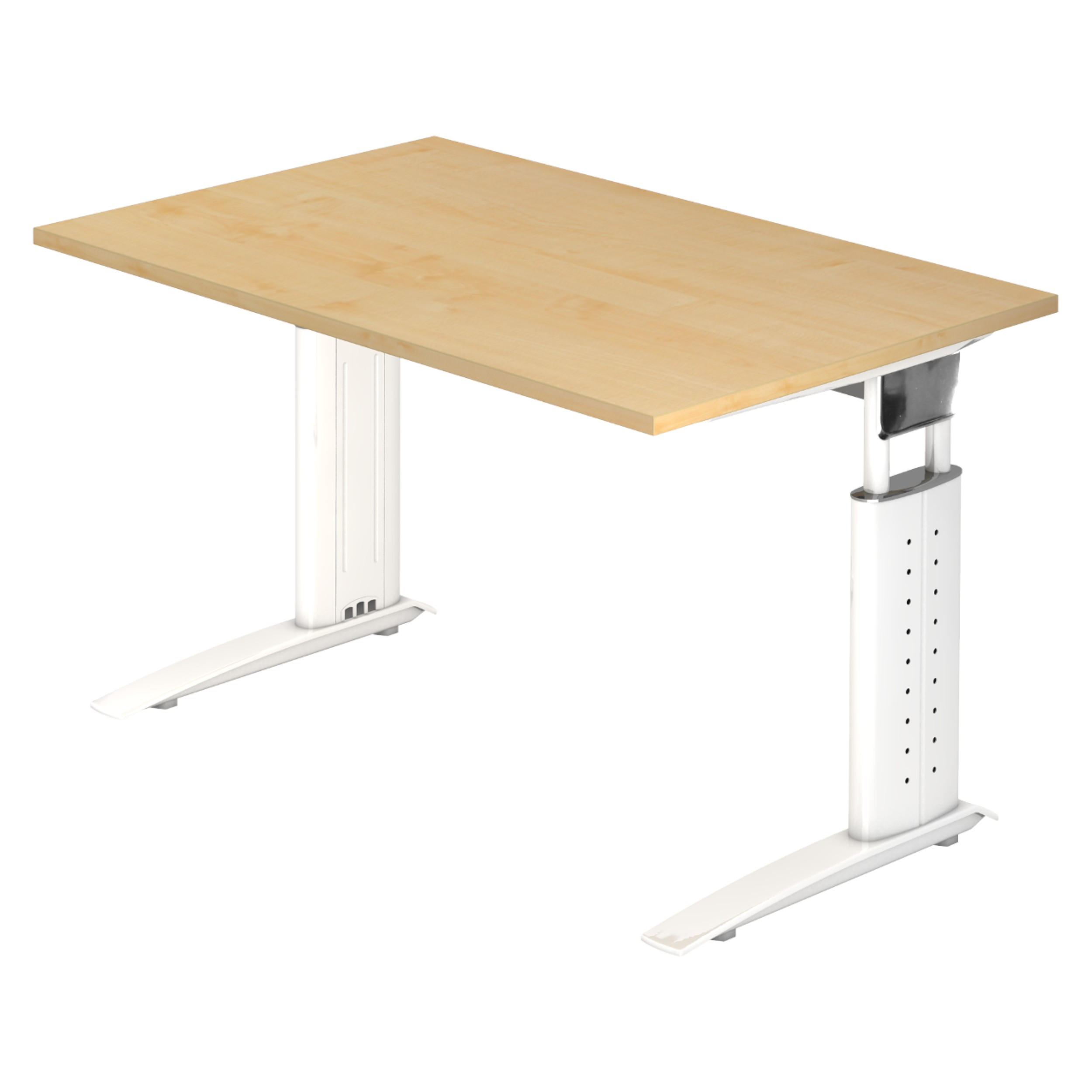SCHREIBTISCH Serie-U 80/120/72 cm in Ahornfarben/Weiß - Ahornfarben/Weiß, Holzwerkstoff (80/120/72cm) - bümö