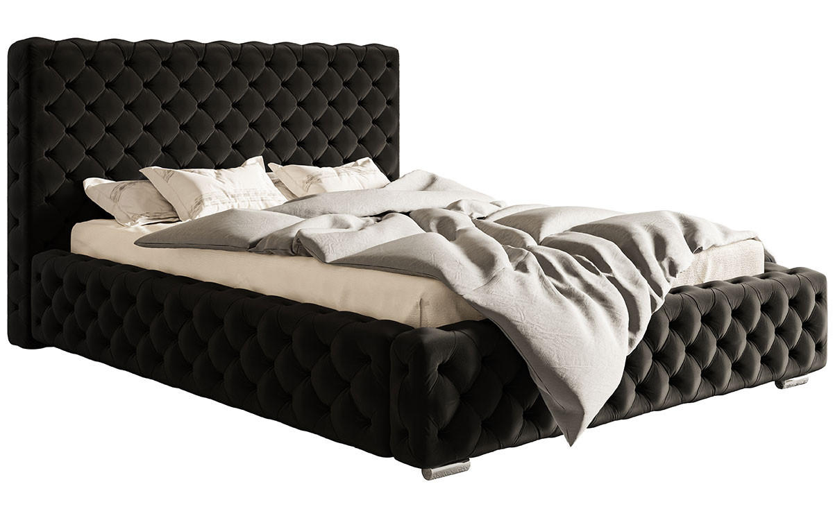 BETT Schwarz BEN 15 Mit Bettkasten 90x200 cm - Schwarz, Textil (90/200cm) - Sepro Meble