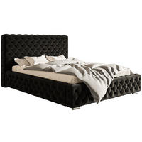BETT Schwarz BEN 15 Mit Bettkasten 90x200 cm - Schwarz, Textil (90/200cm) - Sepro Meble