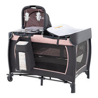 BEISTELLBETT mit Matratze grau - Pink, Textil - COSTWAY