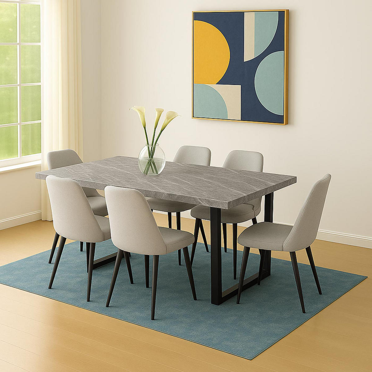 ESSZIMMERTISCH rechteckig Steingrau - Grau, Holzwerkstoff (90/160/75cm) - MCW