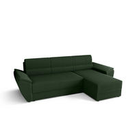 ECKSOFA L REBI L2 Poso 14 Rechts mit Schlaffunktion, Grün, L-Form - Grün, Textil (251/140cm)