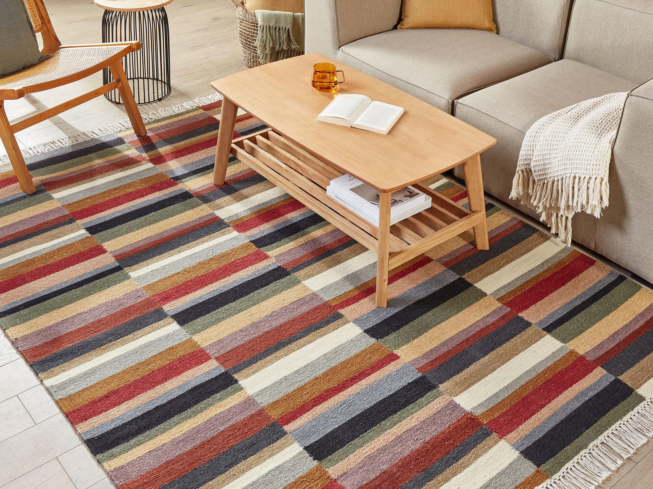 KELIM-TEPPICH Musaler 230/160 cm - Multicolor, Textil (160/230cm) - Beliani