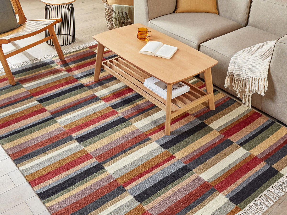 KELIM-TEPPICH Musaler 230/160 cm - Multicolor, Textil (160/230cm) - Beliani