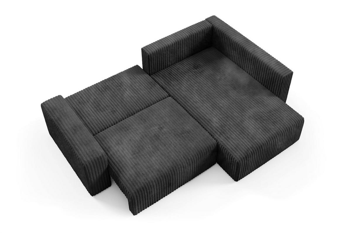 ECKSOFA Natalia Xl - Schwarz, Holzwerkstoff/Textil (245/182cm) - Fun Möbel