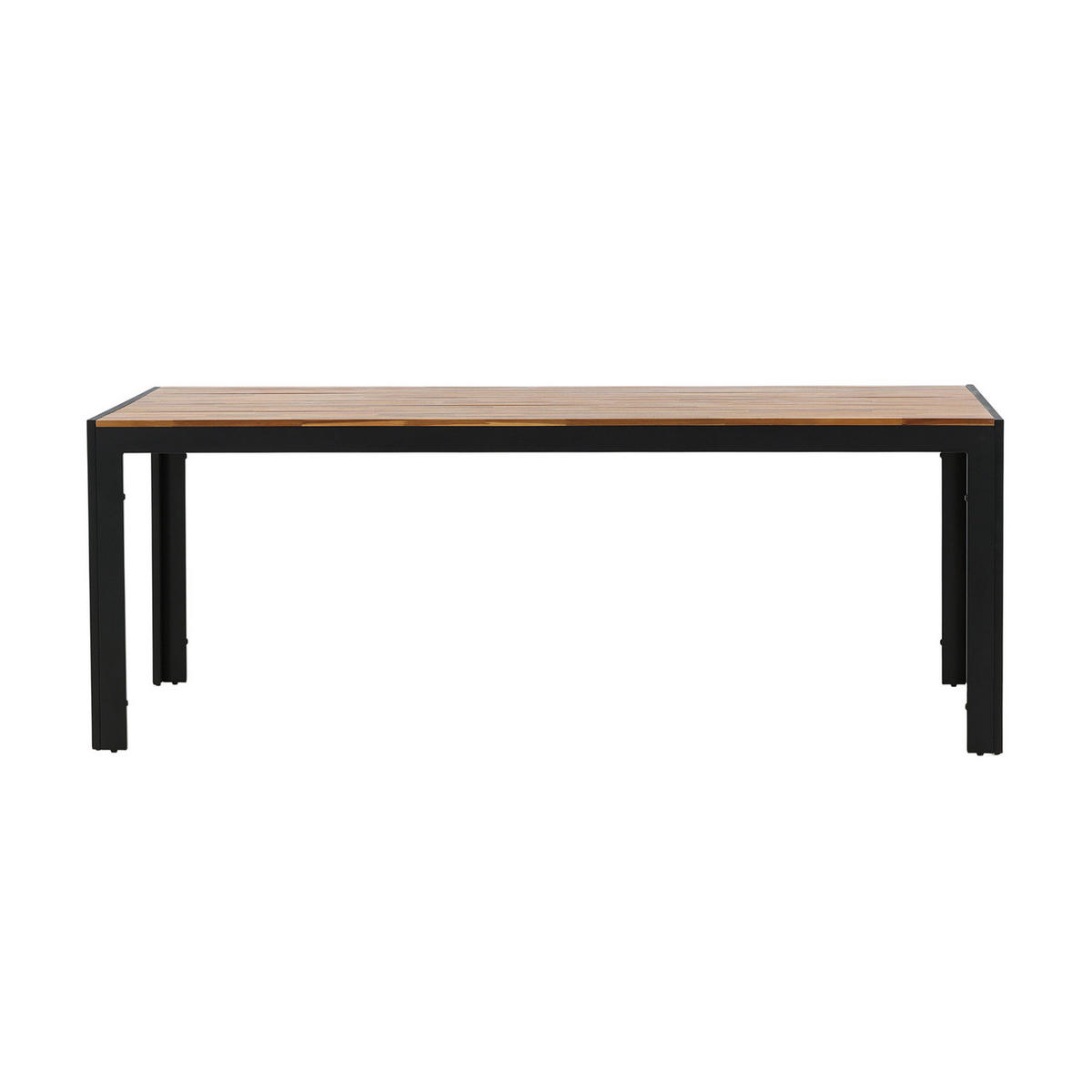 GARTENESSTISCH - Schwarz/Braun, Metall (205/90/75cm) - home24
