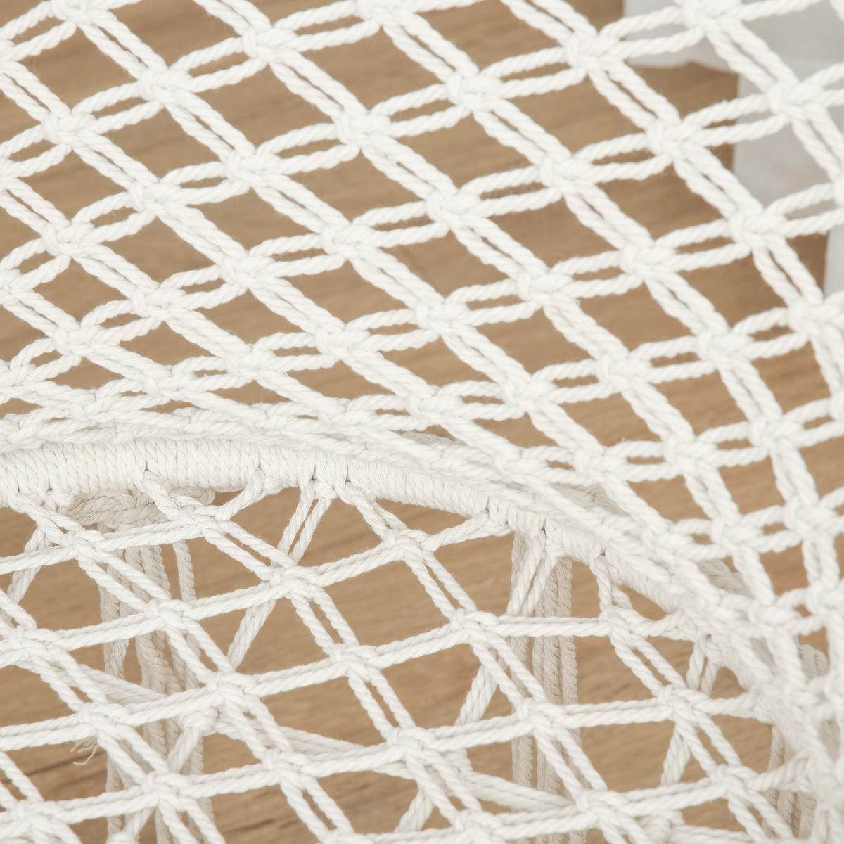 GARTENKLAPPSESSEL DE-17759 mit Makramee-Fransen Beige - Beige, Metall (64/74/77cm) - ComfortXL