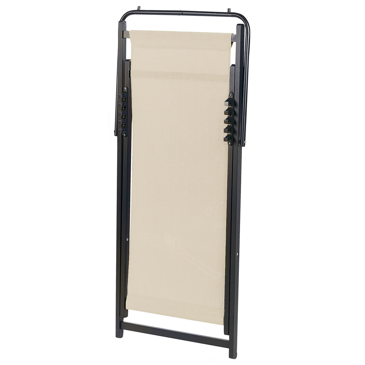 GARTENLIEGE schwarz/beige Locri II - Beige/Schwarz, Metall (60/79/95cm) - Beliani