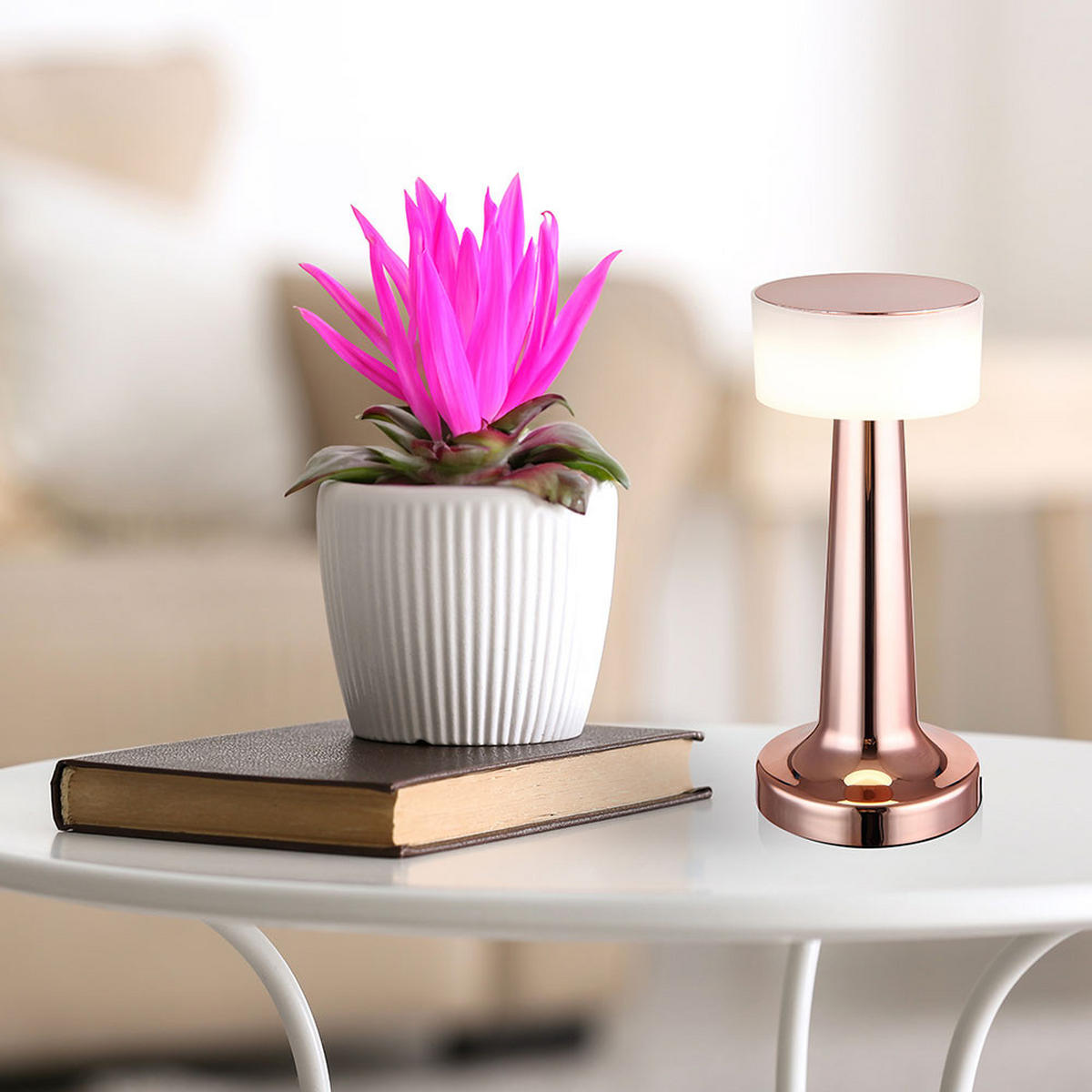 LED TISCHLEUCHTE Angelika Kupfer - Kupferfarben, Kunststoff (9.5/9.5/21.5cm) - Globo Lighting