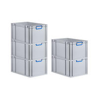 EUROBOX 5x Nextgen Color 32x40x60cm 65 Liter Griffe Blau Geschlossen - Blau, Kunststoff (40/32/60cm) - PROREGAL
